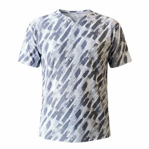 تیشرت یقه کوبایی - طوسی