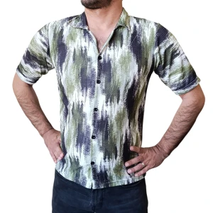 پیراهن آستین کوتاه مردانه طرح هاوایی