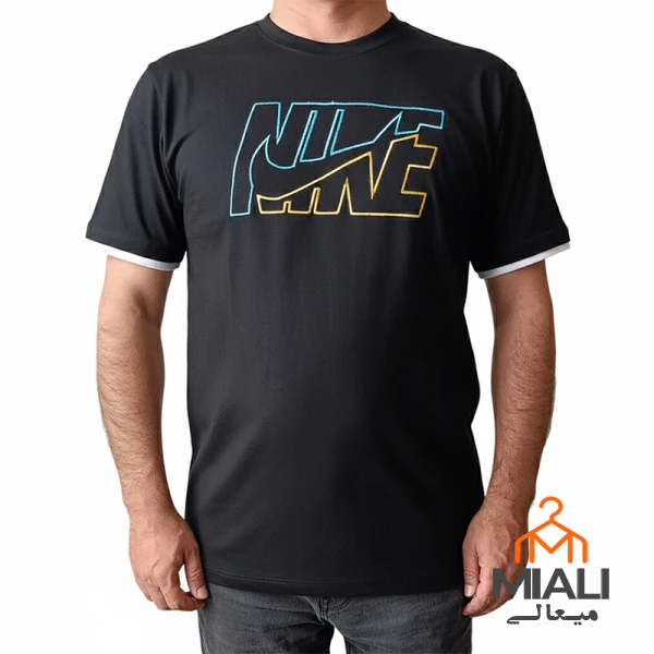 تیشرت سوپر پنبه یقه گرد با طرح nike