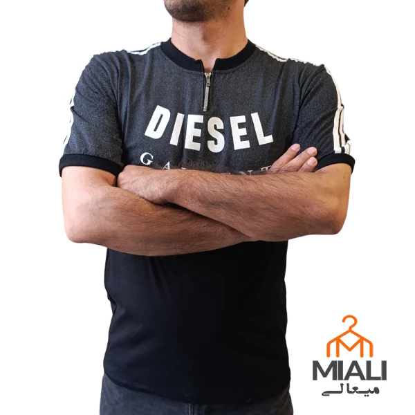 خرید تیشرت نیم زیپ طرح DIESEL